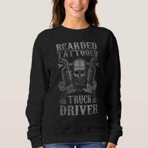 Mannelijke Baard Tattoo Truckchauffeur Papa Vintag Trui