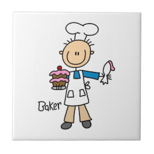 Mannelijke bakker tegeltje