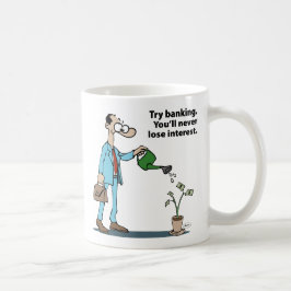 Mannelijke bankier koffiemok