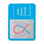 Mannelijke Borstkanker Bewustmaking Koolstof Gift Magneet (Verticaal)