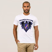 Mannelijke borstkanker Overlevingsrust T-shirt (Voorkant volledig)