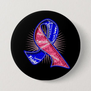 Mannelijke borstkanker Slogan Watermark Ribbon Ronde Button 7,6 Cm