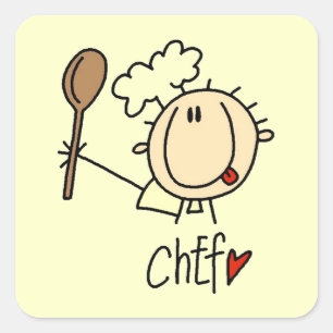 Mannelijke Chef Vierkante Sticker