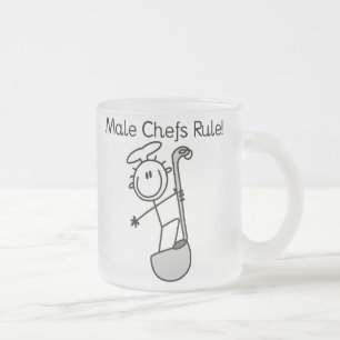 Mannelijke chefs heersen matglas koffiemok