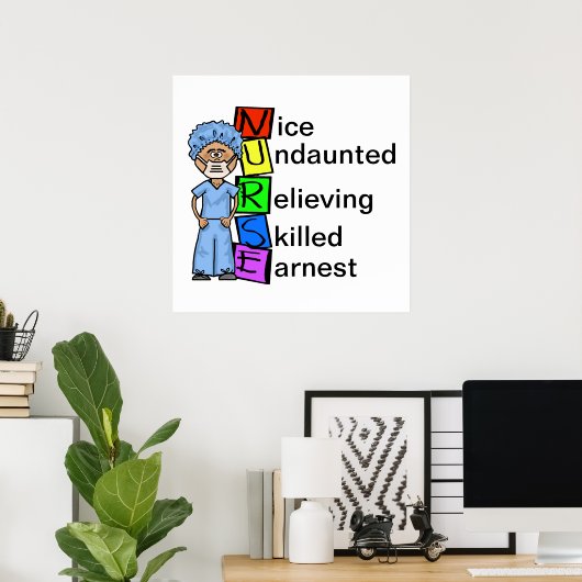 Mannelijke chirurgische NURSE Acronymn Poster past (Thuiskantoor)