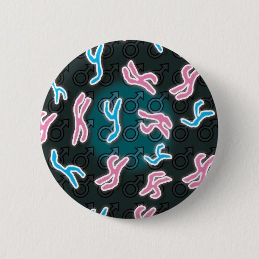 Mannelijke chromosomen wetenschap ronde button 5,7 cm (Voorkant)