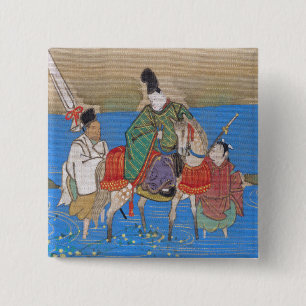 Mannelijke Courtier op de rivier de Horseback (183 Vierkante Button 5,1 Cm