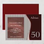 Mannelijke Elegante Uitnodiging ROOD (Voorkant / Achterkant)