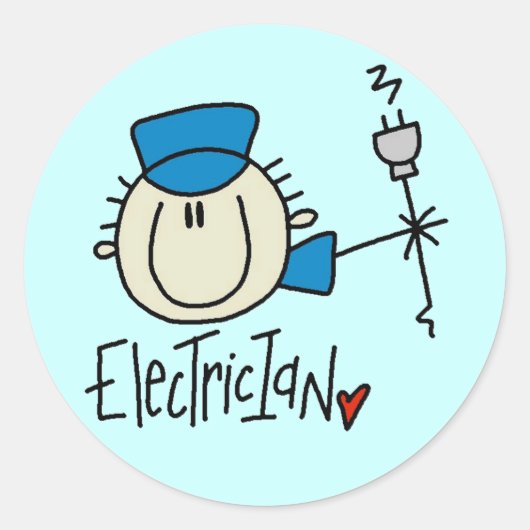 Mannelijke elektricien Stickers (Voorkant)
