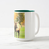 Mannelijke Elk met tongue out Tweekleurige Koffiemok (Voorkant rechts)