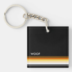 Mannelijke en Slanke Gay Bear Pride Vlag WOOF Sleutelhanger