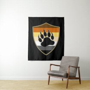 Mannelijke en Slanke Gay Bear Pride Vlag woof Wandkleed