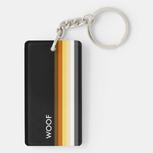Mannelijke en strakke Gay Bear Pride-vlag woof Sleutelhanger