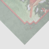 Mannelijke en Vrouw Kardinalen Groen Tissuepapier (Detail)