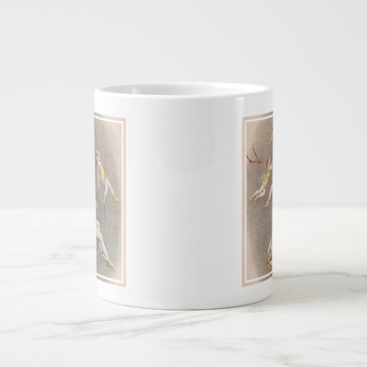 Mannelijke en Vrouw trapeze performers Extra Grote Beker (Voorkant)