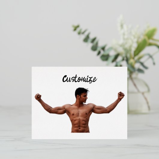 Mannelijke fitness Model Thunder_Cove Folie Feestdagen Briefkaart (Staand Voorkant)