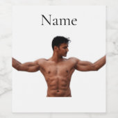 Mannelijke fitness Model Thunder_Cove Wijn Etiket (Enkel label)