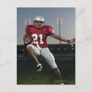 Mannelijke football speler met football briefkaart