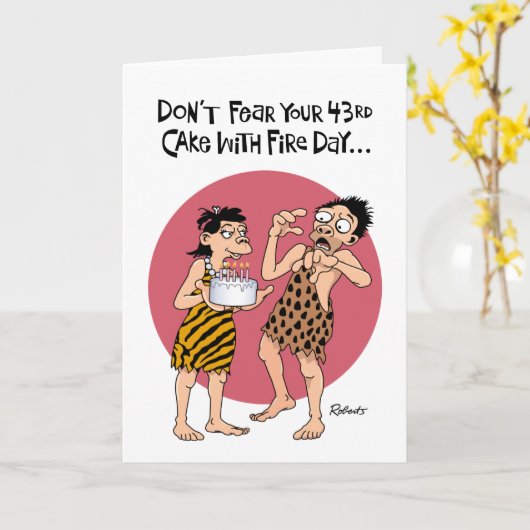 Mannelijke geruststelling 43ste verjaardag kaart (Gele Bloem)