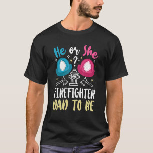 Mannelijke geslachtsonthulling Hij of zij papa-to- T-shirt