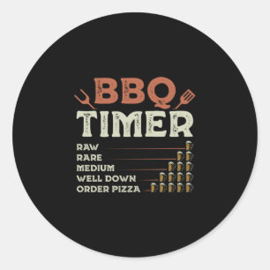Mannelijke grappige bbq-grill chef grilling master ronde sticker