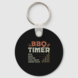 Mannelijke grappige bbq-grill chef grilling master sleutelhanger