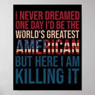 Mannelijke Grappige Patriottische Zin Amerikaanse Poster