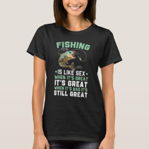 Mannelijke Grappige Visserij Uitdrukking Dubbelzin T-shirt