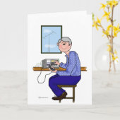 Mannelijke Ham Operator - Grijs Haar Kaart (Gele Bloem)