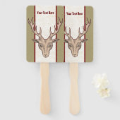 Mannelijke herten hoofd grote gewei tan wit rood g handwaaier (Voorkant en achterkant)