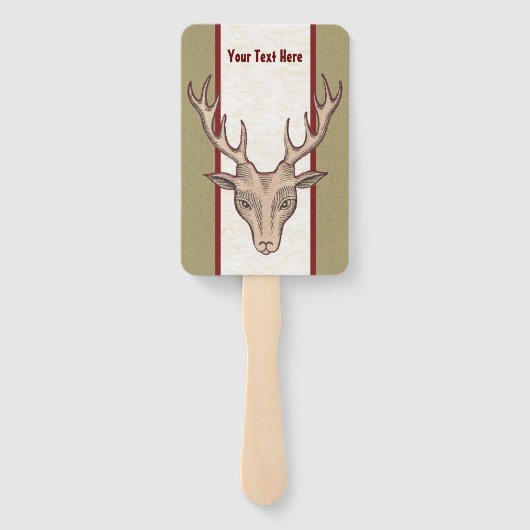 Mannelijke herten hoofd grote gewei tan wit rood g handwaaier (Achterkant)