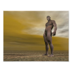Mannelijke homo erectus - 3D rendering Foto Afdruk