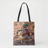 Mannelijke Hout Duck in de Bossen Tote Bag (Voorkant)