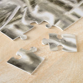 Mannelijke houteenden zwemmen in vijver legpuzzel (Zijkant)