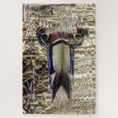 Mannelijke houteenden zwemmen in vijver legpuzzel (Verticaal)