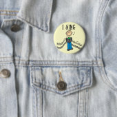 Mannelijke I Sing T-shirts en cadeautjes Ronde Button 5,7 Cm (In situ)