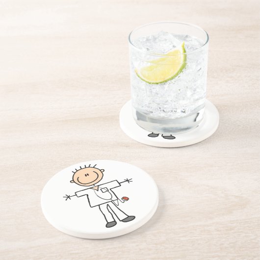 Mannelijke keuze Afbeelding Verpleegbare T-shirts Zandsteen Onderzetter (Zijkant)