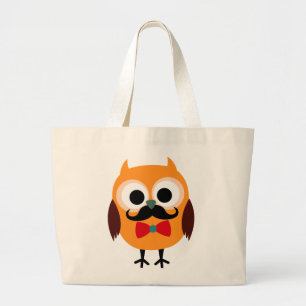 Mannelijke kieuwen met zwarte snor grote tote bag