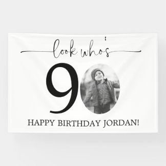 Mannelijke Kijk Wie 90 Is Foto 80ste Verjaardag Spandoek