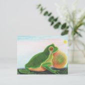 Mannelijke kikker zingt een lied om een partner aa briefkaart (Staand voorkant)