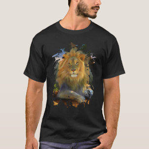 MANNELIJKE LEEUW OP WERK T-SHIRT