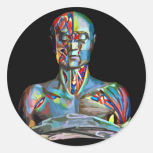 Mannelijke lichaamsdelen Menselijke anatomie abstr Ronde Sticker