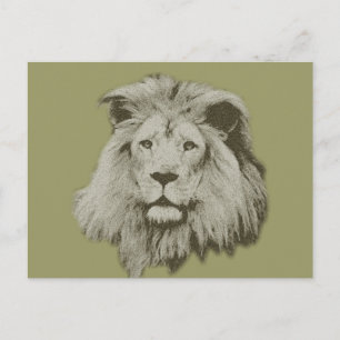 Mannelijke lion briefkaart
