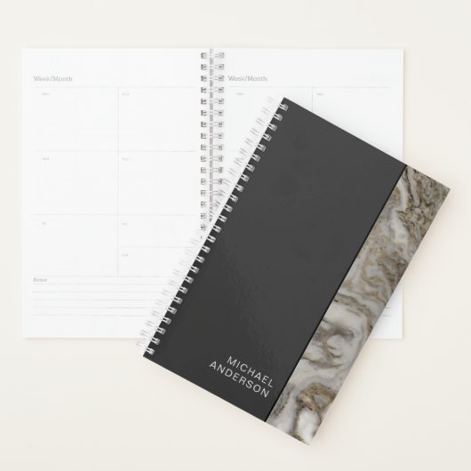 Mannelijke look Flat Black en Marble Edge Planner (Display)