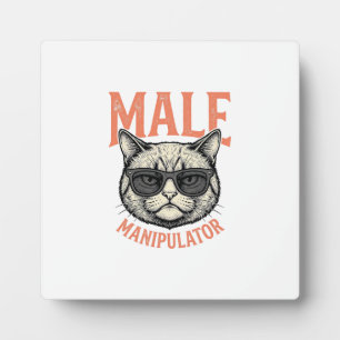 Mannelijke Manipulator Grappige Kat Zonnebril Vint Fotoplaat