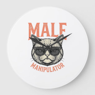 Mannelijke Manipulator Grappige Kat Zonnebril Vint Grote Klok