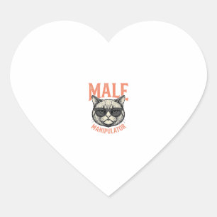Mannelijke Manipulator Grappige Kat Zonnebril Vint Hart Sticker