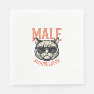 Mannelijke Manipulator Grappige Kat Zonnebril Vint Servet