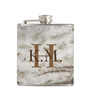 Mannelijke Monogrammed Parel Graniet Flask Heupfles