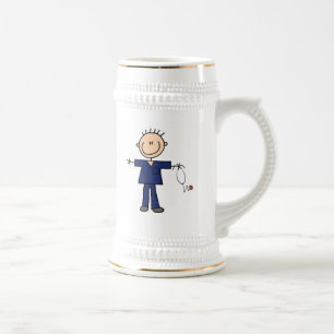 Mannelijke muis Afbeelding Verpleegster - Blauw Bierpul